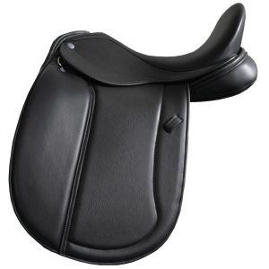 Black Hand Made Bespoke Leather Dressage Horse Saddle
