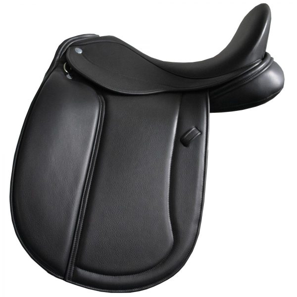 Black Hand Made Bespoke Leather Dressage Horse Saddle